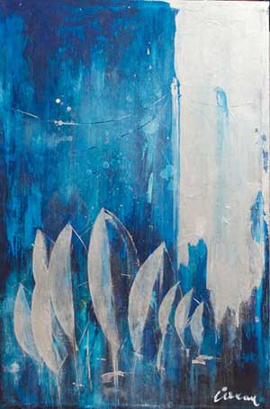 Blue Night - Contemporary Art Painting - Florin Coman