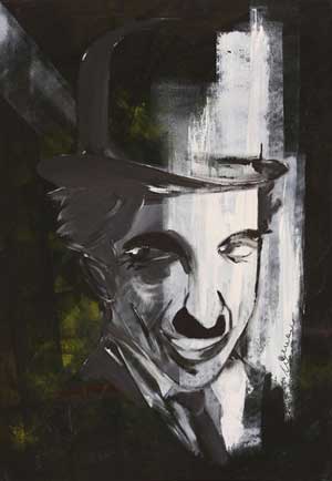Charlie Chaplin Portrait 2 - Contemporary Art Painting - Florin Coman