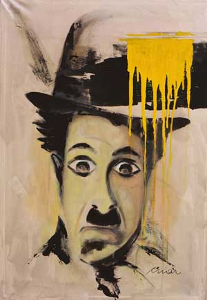 Charlie Chaplin Portrait 3 - Contemporary Art Painting - Florin Coman