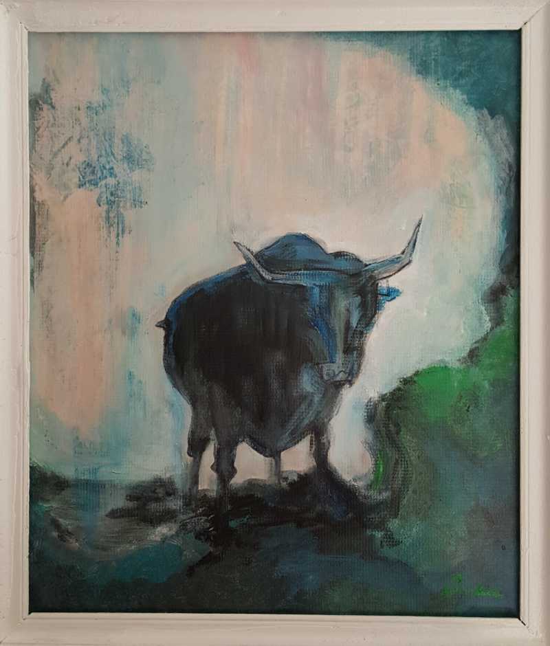 Bull Drama - Contemporary Art Painting - Florin Coman