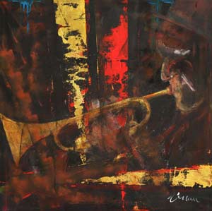 Jazz trumpet - Contemporary Art Painting - Florin Coman
