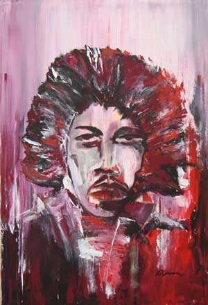 Purple Haze.Jimi Hendrix - Contemporary Art Painting - Florin Coman