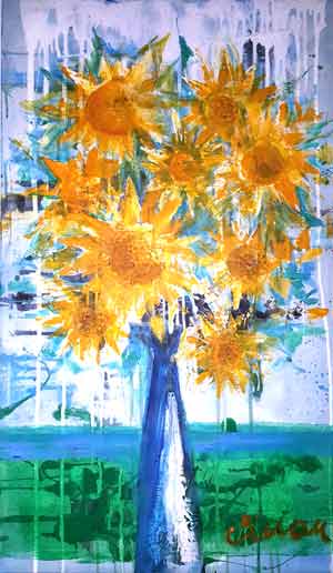 Sun flowers - Contemporary Art Painting - Florin Coman